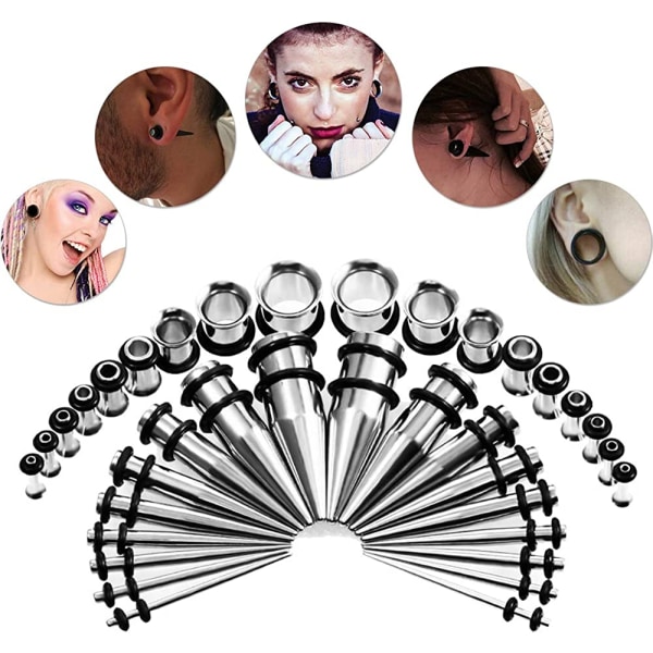 Expansionsstänger set Surgical Steel Ear Stretching Kit Tunnels