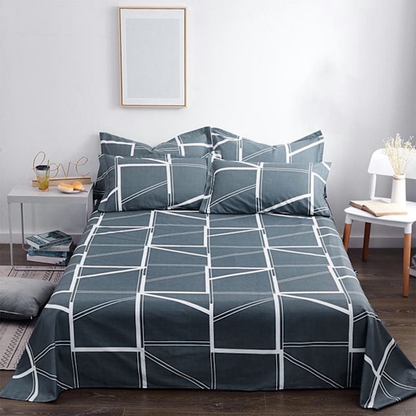 Rea queen size sängöverkast set, bäddset - Four Seasons bäddlakan sängöverkast set, inklusive 2 örngott, 3-delars bäddset, inte lätt