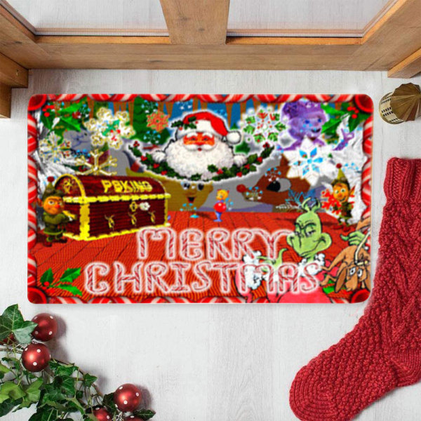 Julmattor 3D-utskrift Dörrmatta Utomhus Inomhus Entrédörrmatta