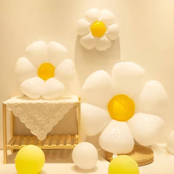12 stk. Daisy balloner - 3 størrelser 50*40cm+72*72cm+97*110cm