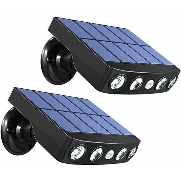 Solcellslampa Utomhus Med Rörelsesensor, Vattentät Solcellslampa Utomhus Trådlös Utomhusbelysning Vägglampa För Trädgård, 2 Pack