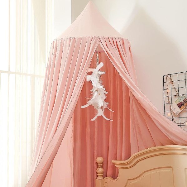 Sänghimmel för flickor, mjuk rosa prinsessa himmel för flickor,