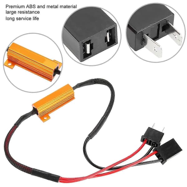 2 stk. LED-dekodere for H7-frontlykter, anti-hyperblink, feilfri lastmotstandskabling