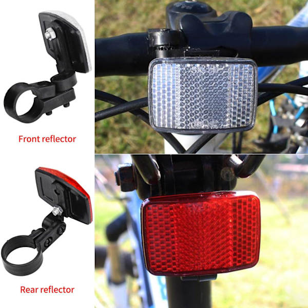 8-delad uppsättning cykelreflexer, reflexer med anti-fall-funktion med styrfäste fram och sadelstolpsfäste bak