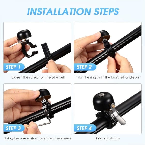 Mudder 2-pack cykelklocka cykelringklocka i aluminiumlegering cykel B