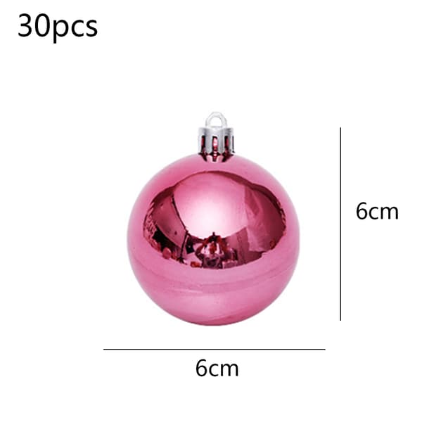 Julekulepynt, 30 stk. Knusesikre juletrepyntkuler for julebryllupsfestdekor pink