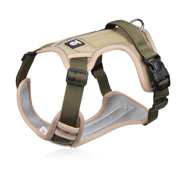 Khaki, S-Adventure Easy On/Off sele med koppel fram och bak