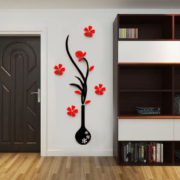 Luovat vaasit akryyli 3D stereo seinätarra sohva TV tausta