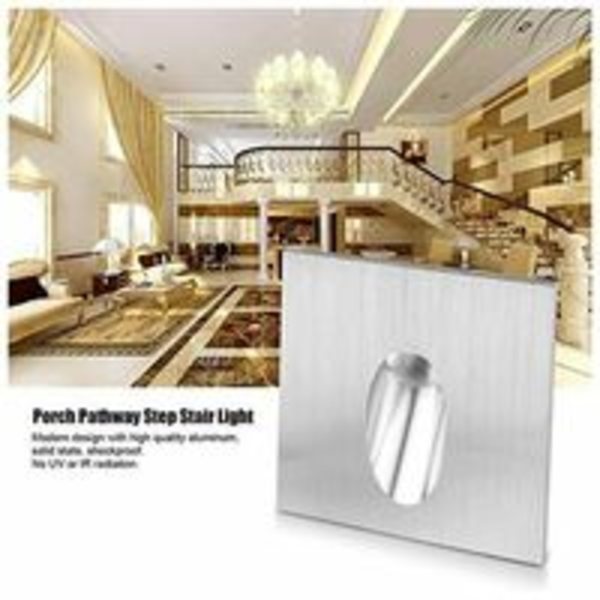 5-pack LED-infällda spotlights för trappor, veranda, 1 W, AC 100–245 V, varmvit