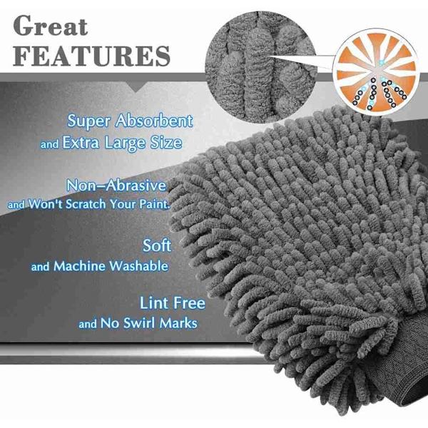 Deluxe Mikrofiber Bilvaskehandske (2 stk.)