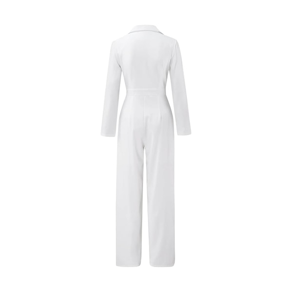 Bukser Dragt Dame Bryllup Festlig Lang Jumpsuit V-hals Playsuit Med Bredbenet Bukser Dragt Playsuit Business Dragt Overal (L)