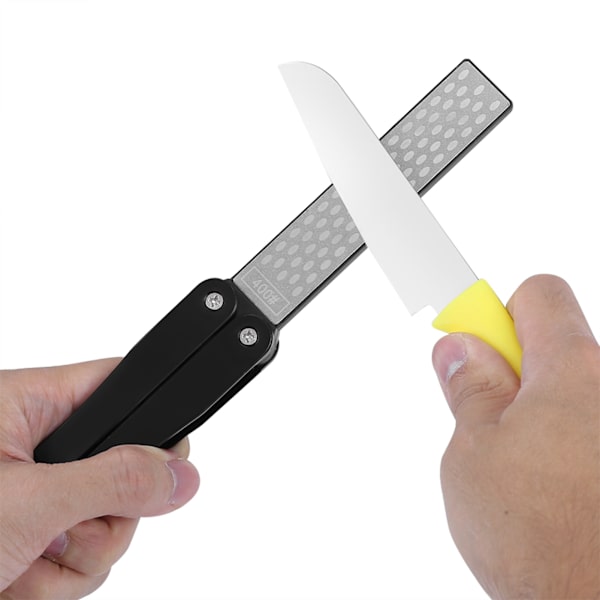 Udendørs Camping Foldbar Dobbeltsidet 400/600# Slibestein Slibeværktøj (Sort)