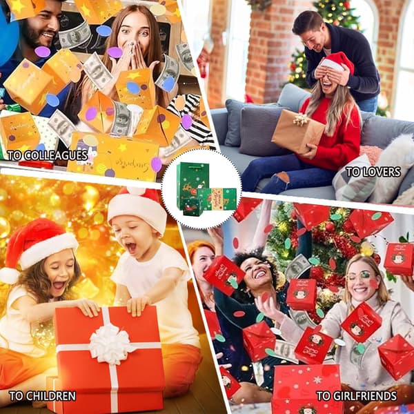 Överraskningslåda Presentförpackning, Pop Up Pengarpresentförpackning, Pop Up Pengalåda för Kontantgåva, Överraskningspresentförpackning Jul