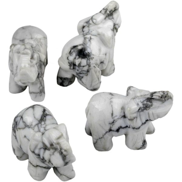 Rosenkvarts Elefant Fickstaty Köksväktare Healing Figur
