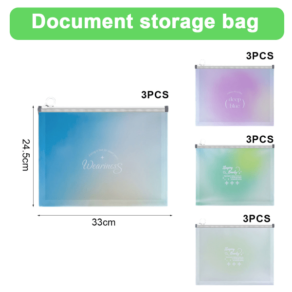 Transparent filväska Dokumentmapp Dokumentorganisatör
