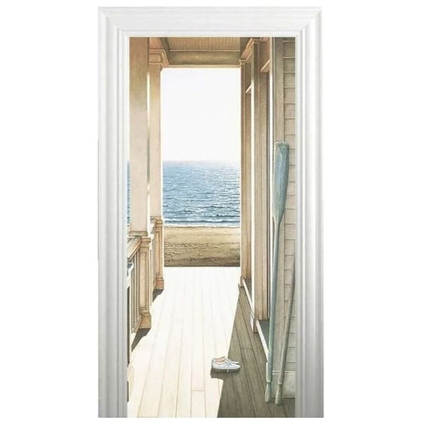 2 stk 3D Dørklistermærke med Trompe l'Oeil Effekt Selvklæbende Aftagelig Dekoration til Køkken Soveværelse Badeværelse Vægge