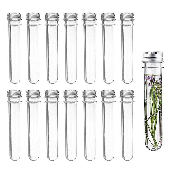 14 stk Reagensrør Plast 40ML Transparent