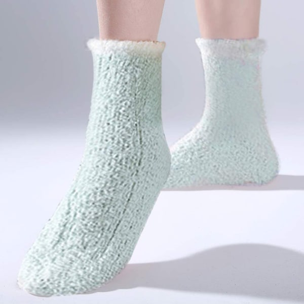 Vinter Varma Sockor Mjuka Plysch Sockor Stickade Sockor Tjocka Sängsockor Höga Sockor Vinter Varma Sockor Elastiska Jul