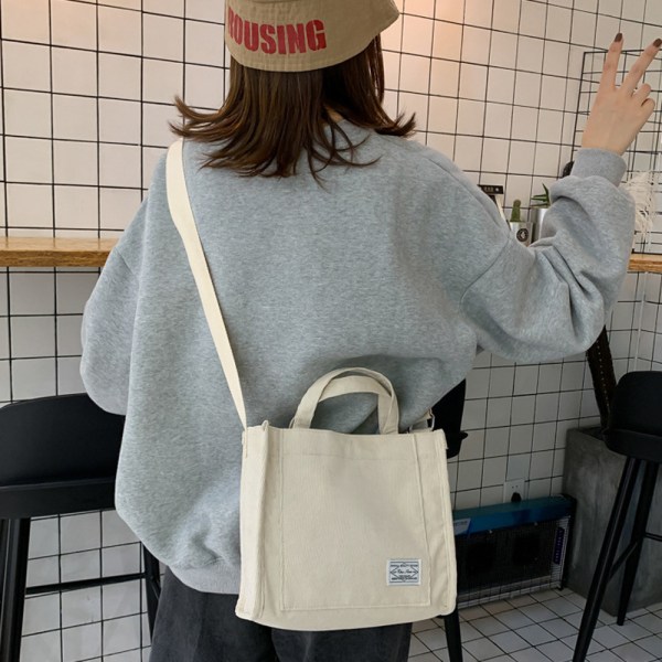 Cordfløyel Skulderveske for Kvinner Tote Bag Håndveske