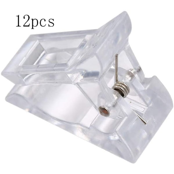 12-pack polygel nagelklämmor, nagelspetsklämmor, nagelspetsklämmor, nagelklämmor för polygel nagelförlängningar