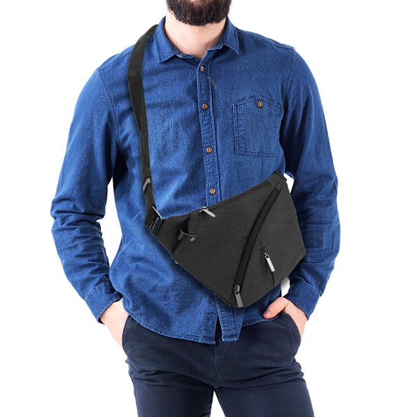 Canvas Sport Sling Utomhus Enkel Axelväska Vattentät Ryggsäck