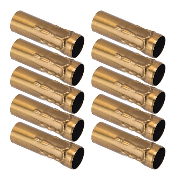 10 st E14 metallrör för ljuslamphållare lampbas belysningstillbehör 25x80mm guld brons