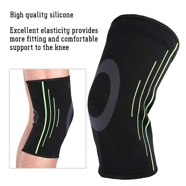 Sport Träning Skydd Silikon Knäskydd Stöd Stabilisator (L)