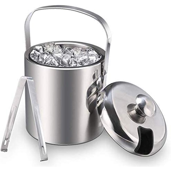 Ice Buckets, 1.2 Litre Stainless Steel Double Wall Ice Bucket Co