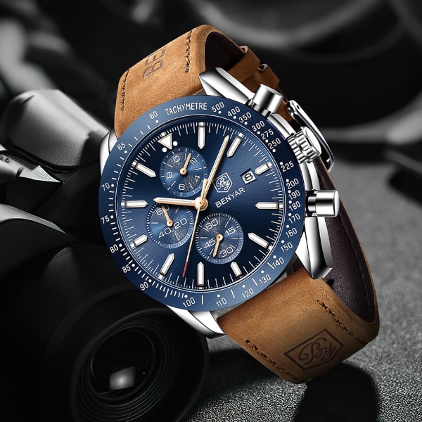 Klockor Herr Analog Quartz Chronograph Herrklockor 30M Vattentät Luminous Date Watch Casual Business Designerklockor Klassisk Elegant