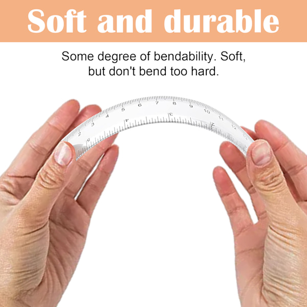 8 st transparenta dubbla skal linjaler -15cm