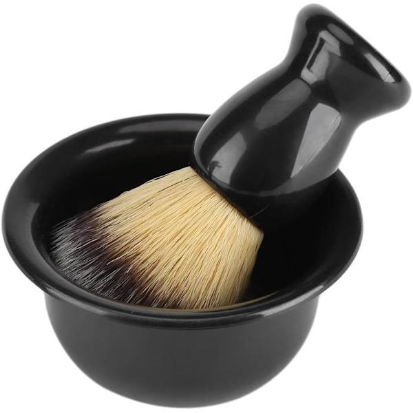 Fdit Barberset Kit Pensel Sæt Barberpensel med Rustfrit Stål Børster