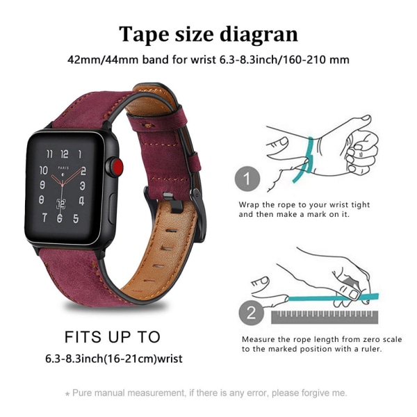 Yhteensopiva Apple Watch -rannekkeen kanssa 38-40 mm / 42-44 mm, Aito