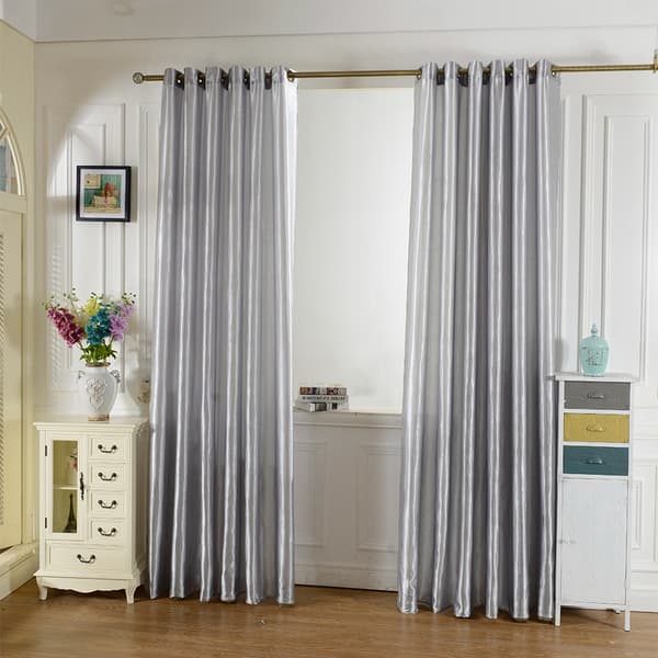 Elegant Moderne Samtids Vindusbehandling Gardin, Solid Faux Silke 2 Panel Draperinger for Stue og Bad, Reduserer Utvendig Støy og Skaper
