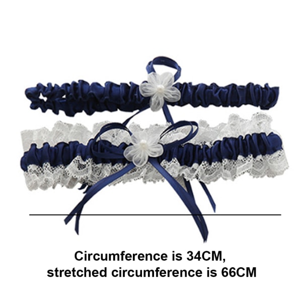 2 stk Brudeblonderim Brudegarter med Satengsløyfe for