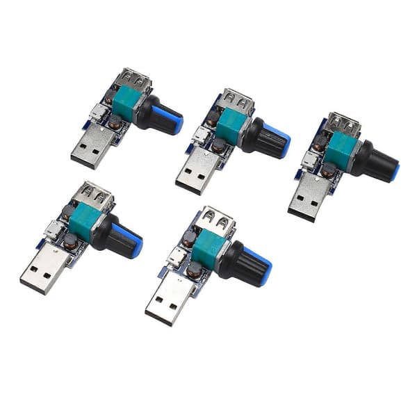 5 stk. 5v -USB Ventilator Regulator Hastighed Volumen Regulator Med Mute Funktion