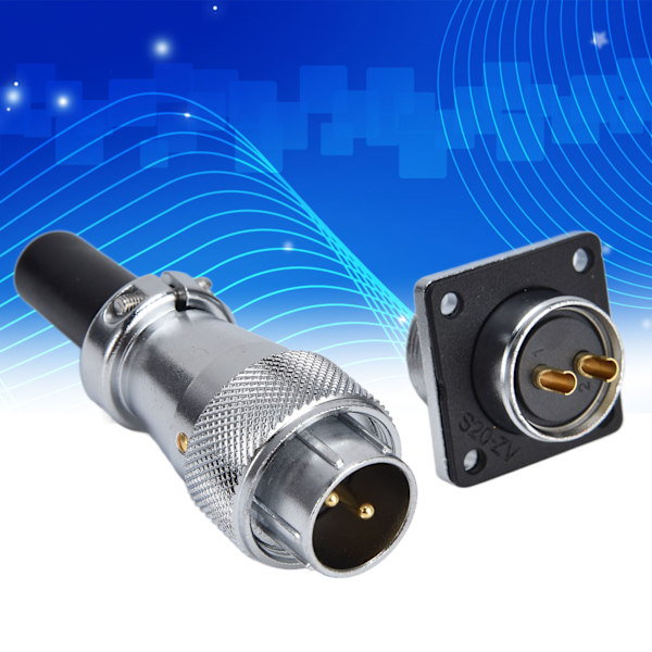 Aviation Connector Han-stik Han-kontakt Vandtæt 2 Pins LED Industrielt Udstyr 500V WS20