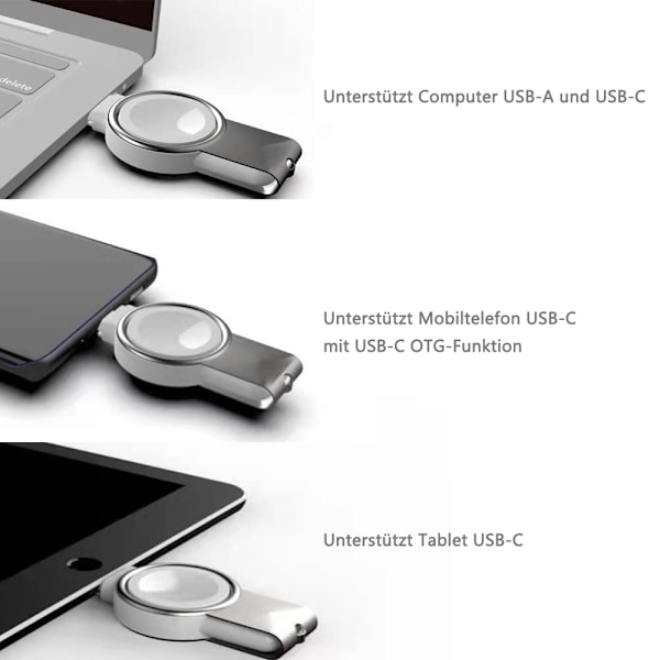 Urladoplader Kompatibel med Apple Watch Oplader, 2 i 1