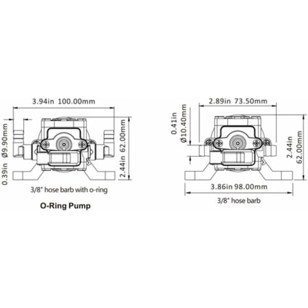DC 12V Trykpumpesæt Mikro Membranpumpe Elektrisk Trykpumpe