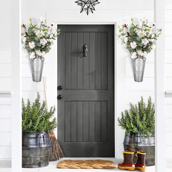 Galvaniserte veggplanter 2 sett metall hengende vase for landlig stil