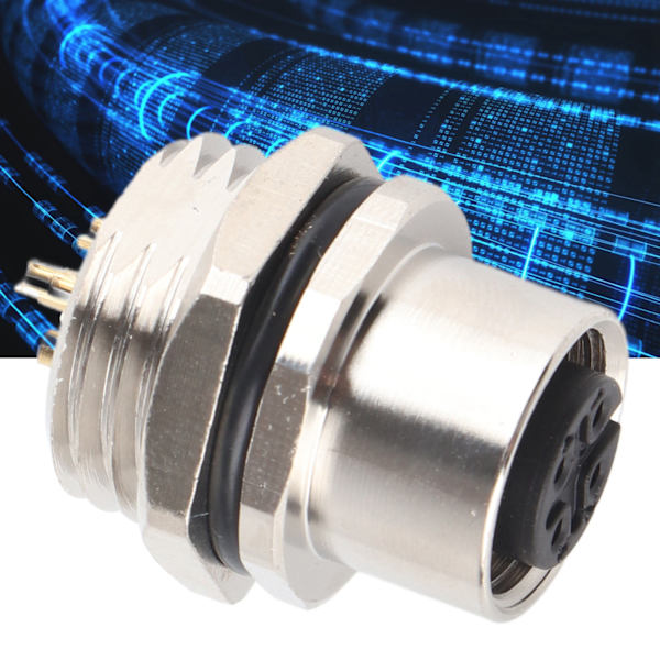 M12‑B‑S5 Panelmonteret Stikkontakt M12 IP67 Vandtæt Stik 5-polet Stikadapter