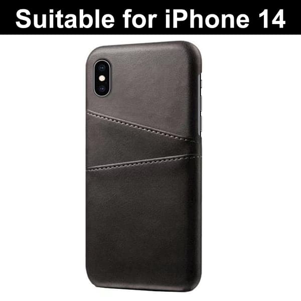 Kompatibel med iPhone 14 - Svart Kortfack Mobilskal