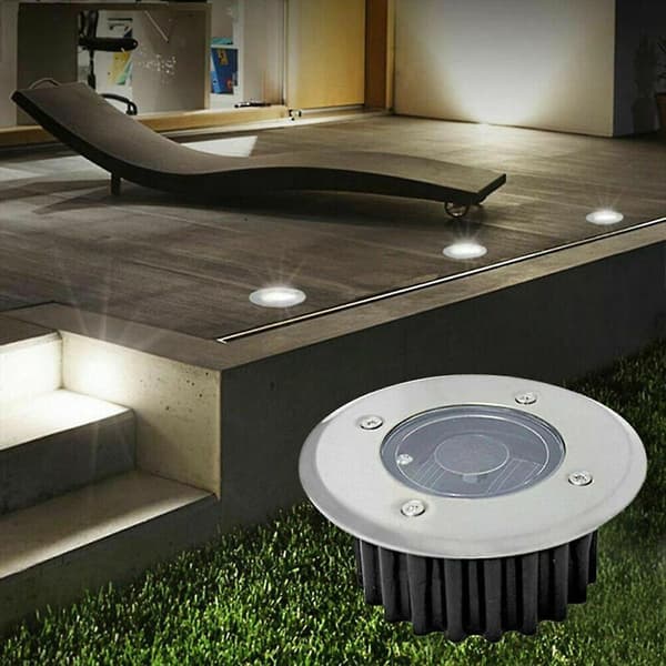 8 st LED Solcellsdrivna Marklampor Golv Trädäck Utomhus Trädgård H
