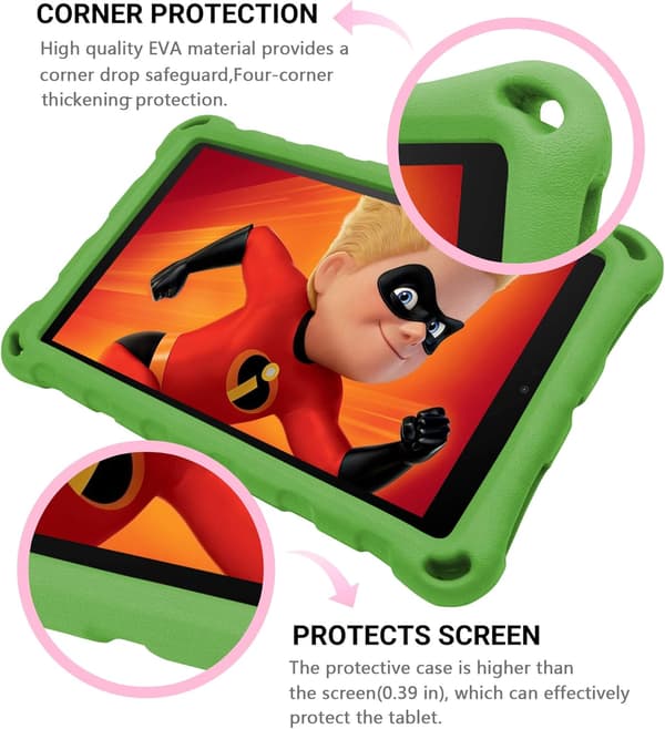 2019 Ny Fire 7 Tablet Fodral, (Kompatibel med 5:e generationen, 2015 års modell/7:e generationen, 2017 års modell/9:e generationen, 2019 års modell), Lättvikt B-green
