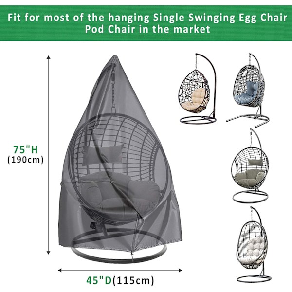 Hengestoltrekk for Patio Egg Chair 600D