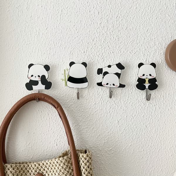 4 kpl Panda Seinäkoukku Pyyhepidike Kylpyhuone Ruostumaton Teräs Se