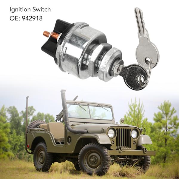Tændingsslukke med 2 nøgler 942918 Udskiftning til WILLYS CJ2A CJ3A DJ3A CJ3B CJ5 CJ6