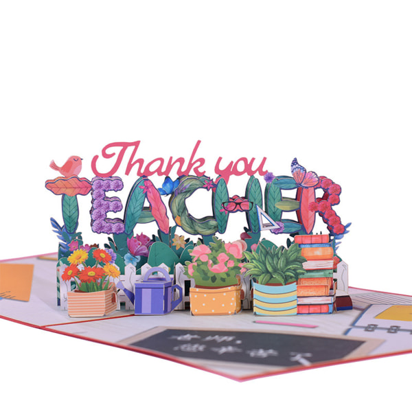 Pop Up Thank You Card With Envelopes,Teacher's Day Card,3D