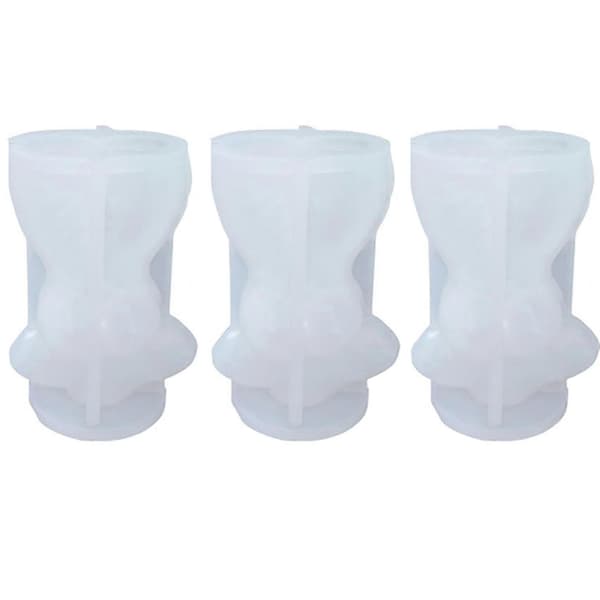 3x 3D Kropskunst Lys Silikoneform Til Kvinder Model Menneskekrop Silikoneform Krystal Resin Voksform