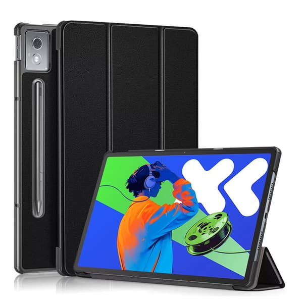 Lenovo Tab M10 FHD Plus Tåligt Tri-fold Läderfodral - Grå Silver