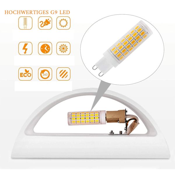 Modern inomhus vägglampa i gips, energibesparande G9-lampa som producerar mjukt och varmvitt ljus, elegant böjd form som ger en touch av klass till ditt vardagsrum